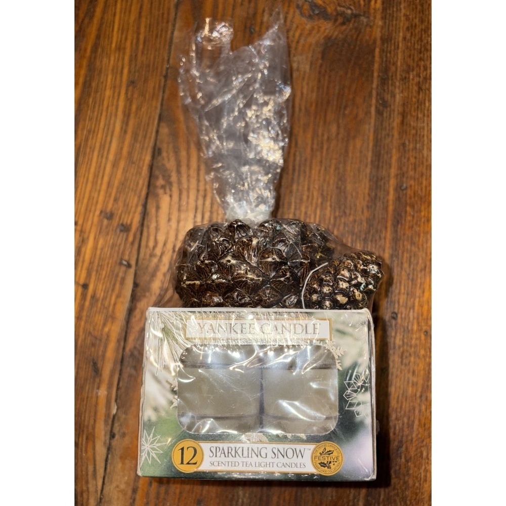 Yankee Candle Balsam & Cedar 12 Scented Tea Lights Candles W/ Pine Holder New‎